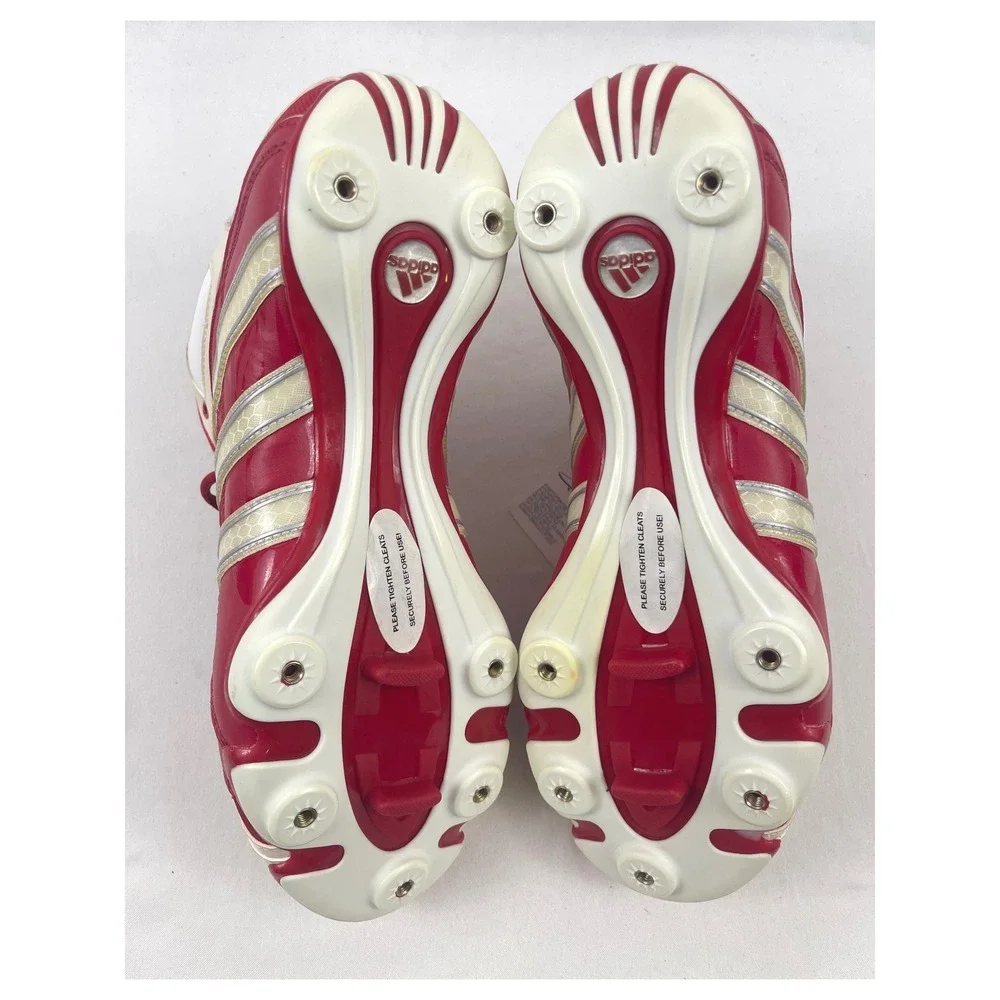Adidas Scorch Destroy D Mi Red White Football Cleats Mens 9.5 Mid Top No spikes‎